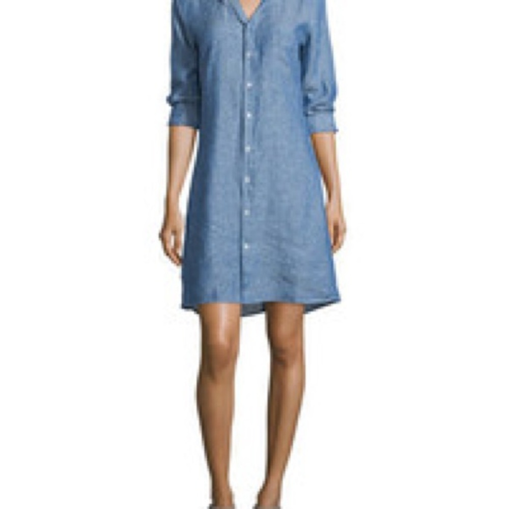 Frank & Eileen Murphy Pindot Linen  Shirtdress- 100%Linen